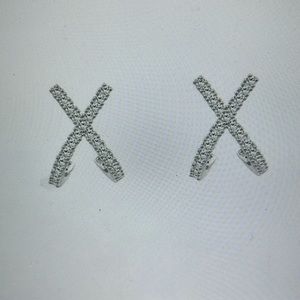 925 Crystal X Earrings Sterling
